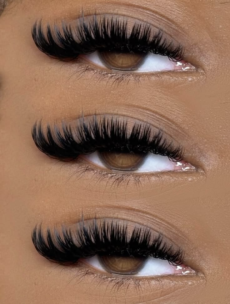 Voluminous lash extensions close-up showcase